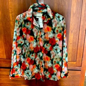 NWT JCrew x Liberty of London Slim fit floral print blouse